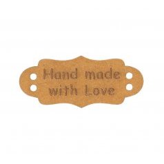 Nášivka "HAND MADE WITH LOVE" papírová - sada 6 ks.