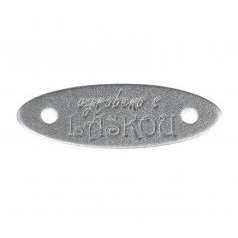 Nášivka "vyrobeno s LÁSKOU" plastová - sada 6 ks