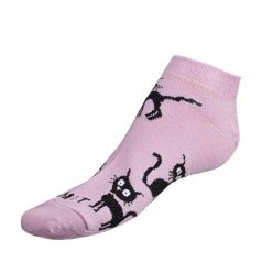 Ponožky nízké Kočka sv.růžová