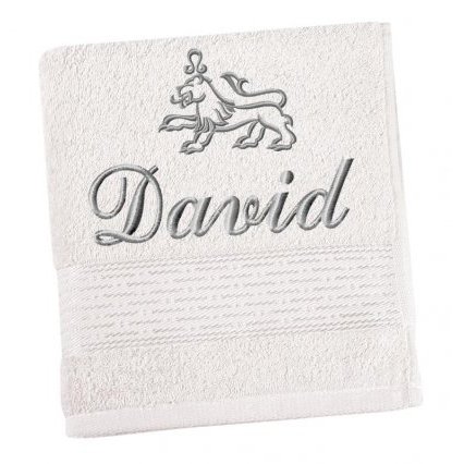Froté osuška proužek s výšivkou jména a znamení zvěrokruhu