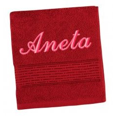 Froté ručník proužek s výšivkou jména