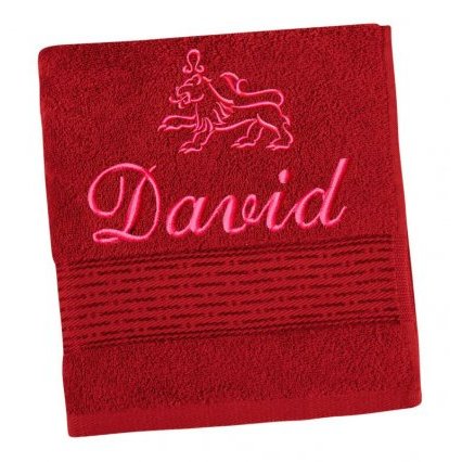 Froté osuška proužek s výšivkou jména a znamení zvěrokruhu