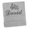 Froté ručník proužek s výšivkou jména a znamení zvěrokruhu