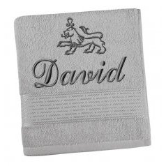 Froté ručník proužek s výšivkou jména a znamení zvěrokruhu