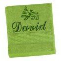 Froté osuška proužek s výšivkou jména a znamení zvěrokruhu