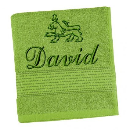 Froté osuška proužek s výšivkou jména a znamení zvěrokruhu