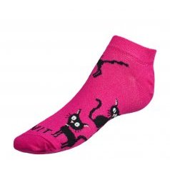 Ponožky nízké Kočka magenta