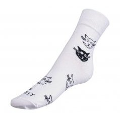 Ponožky Kočky bílé