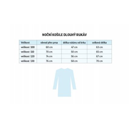 Noční košile dlouhý rukáv