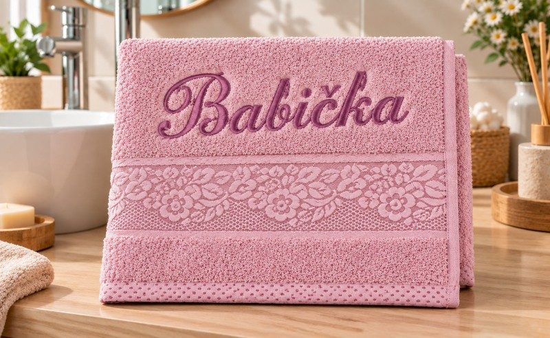 Produkt Froté ručník orchidea s výšivkou BABIČKA Obrázek