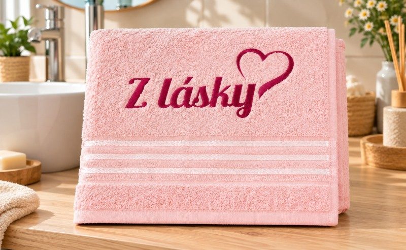 Produkt Froté ručník kolekce Linie s výšivkou Z lásky Obrázek