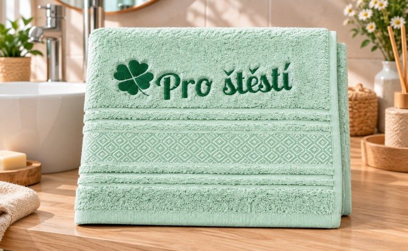 Produkt Froté ručník mozaika s výšivkou Pro štěstí Obrázek