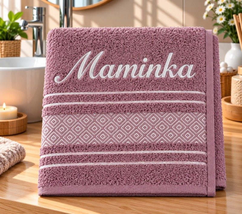 Froté ručník mozaika se jménem MAMINKA