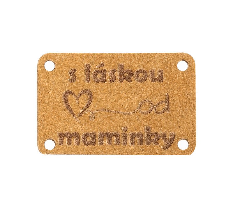Nášivka "s láskou od maminky" papírová - sada 6 ks