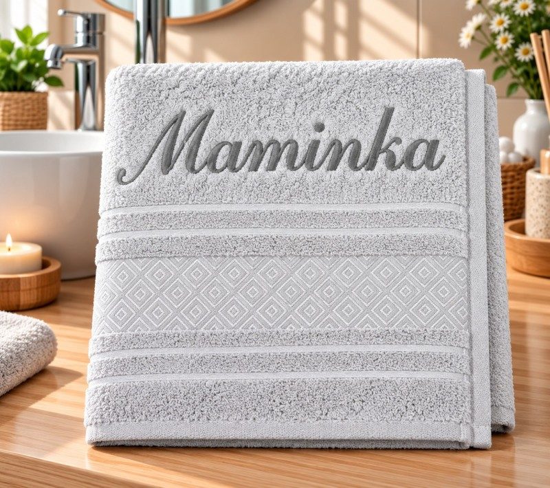 Froté ručník mozaika se jménem MAMINKA