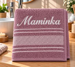 Froté ručník mozaika se jménem MAMINKA