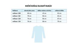 Noční košile dlouhý rukáv