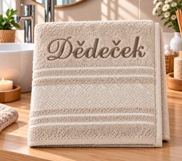Froté ručník mozaika se jménem DĚDEČEK
