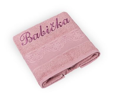 Froté ručník orchidea s výšivkou BABIČKA