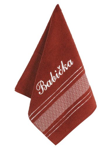 Froté ručník mozaika se jménem BABIČKA