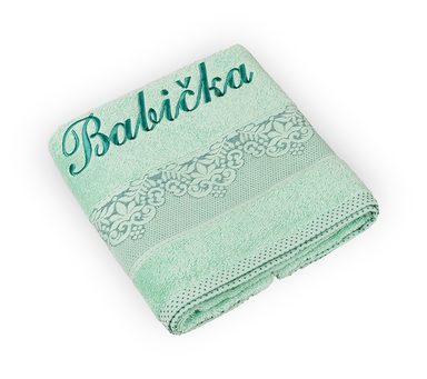 Froté ručník orchidea s výšivkou BABIČKA