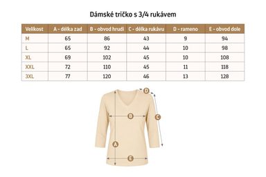 Triko dámské 3/4 rukáv