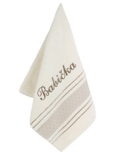 Froté ručník mozaika se jménem BABIČKA