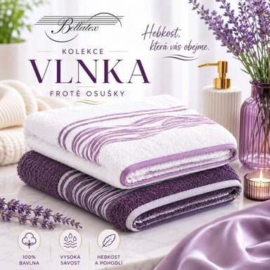 Froté ručník a osuška kolekce Vlnka
