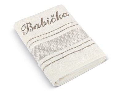 Froté ručník mozaika se jménem BABIČKA